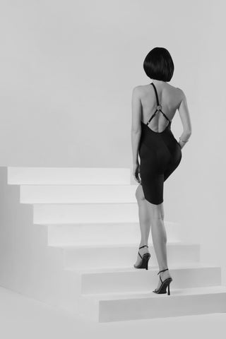 AHD LA Black Leotard Bodysuit by Anthony Hamdan Djendeli