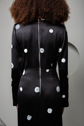 Djendeli - Vogue Dress - Dresses - Black/White - Silk