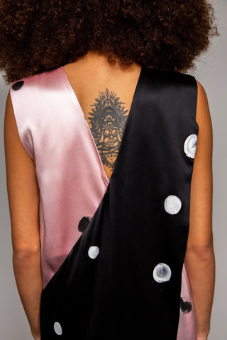 Djendeli - Allan Dress - Dresses - Pink/Black/White - Silk