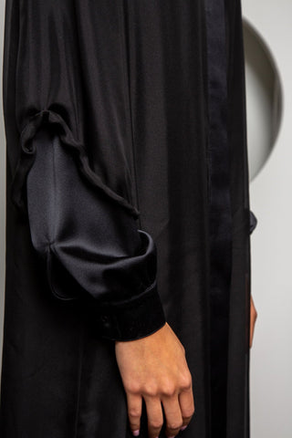 Djellaba Dress Sleeve - Djendeli - Black - Silk