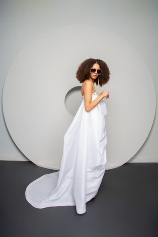 Djendeli - California Dress - Dresses - White - Polyester Taffeta