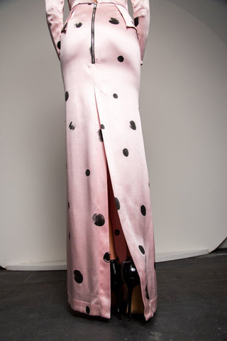 Elegant Baby Pink Silk Dress - Djendeli - Darlin' Dress - Dresses - Pink/Black - Silk